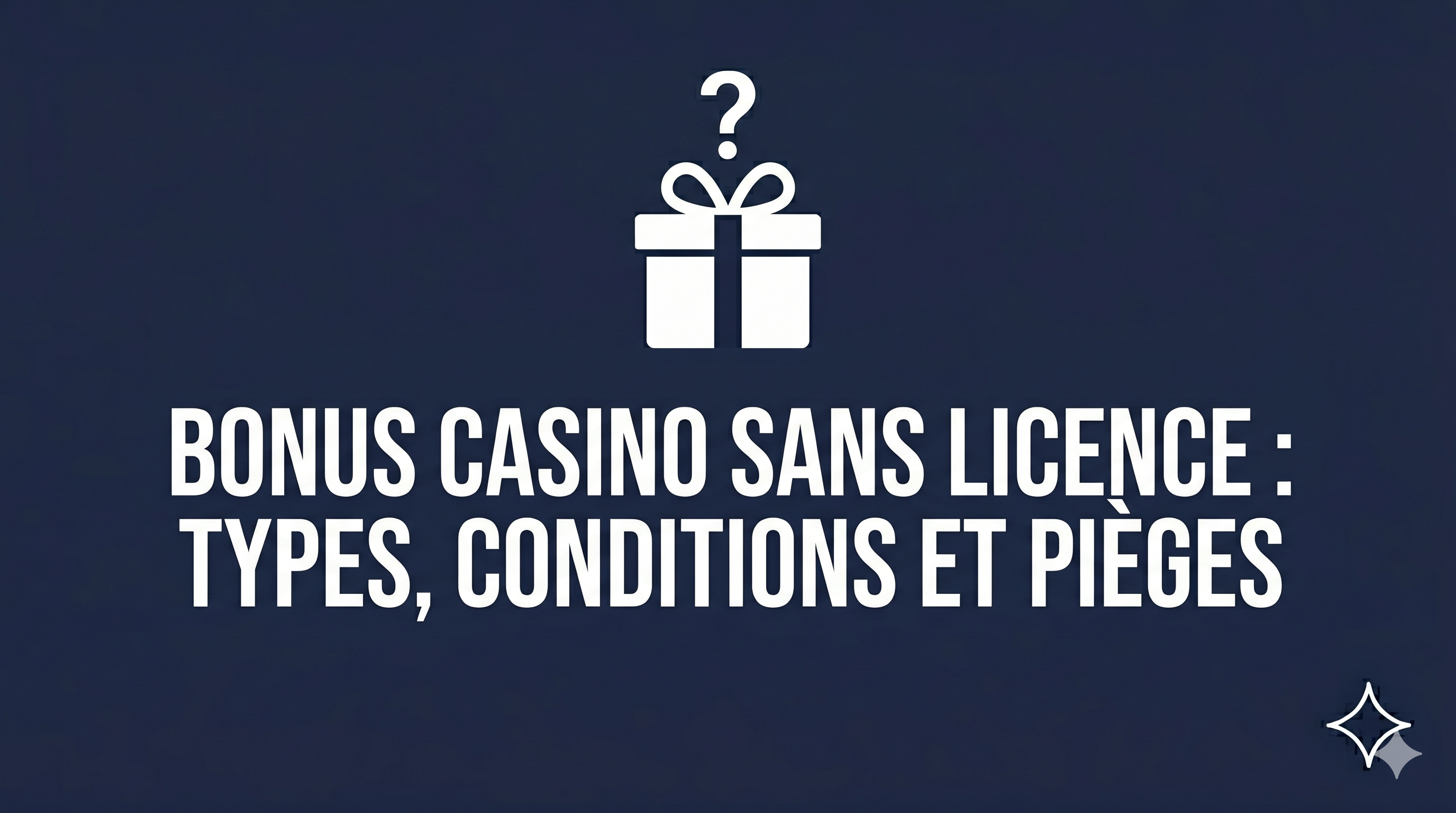 Bonus de casino sans licence : types, conditions et pièges