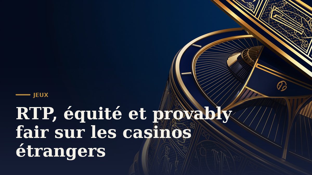 RTP, équité et provably fair sur les casinos étrangers